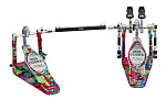 Фото:Tama Iron Cobra HP900RWMPR Rolling Glide Twin Pedal, Psychedelic Rainbow, двойная педаль в кейсе, цвет Психоделическая радуга