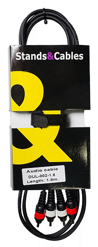 STANDS & CABLES DUL-002-1.8 Аудио кабель  2xRCA "папа" - 2xRCA "папа", 1,8 м
