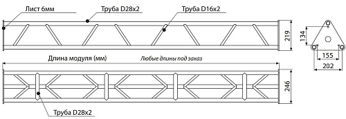 IMLIGHT T28-2500 Прямой модуль треугольной конфигурации