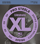 Фото:D'Addario EPS190 ProSteels Комплект струн для бас-гитары, Custom Light, 40-100