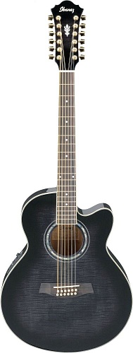 IBANEZ AEL2012E TRANSPARENT BLACK SUNBURST Акустическая гитара, 12-струнная