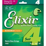 Фото:Elixir 14102 NANOWEB Комплект струн для бас-гитары, никелированные, Heavy, 50-105
