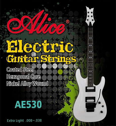 Alice AE530XL 530 Комплект струн для электрогитары, никель 8-38 [12]