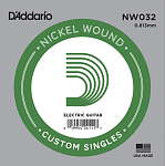 Фото:D'Addario NW032 Nickel Wound Отдельная струна для электрогитары, .032***