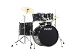 Фото:Tama ST52H4C-BNS StageStar ударная установка из 5-ти барабанов со стойками и тарелками, цвет искрящийся черный