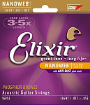 Фото:Elixir 16535 NANOWEB Струны для акустической гитары, 2 комплекта, Light, фосфорная бронза, 12-53