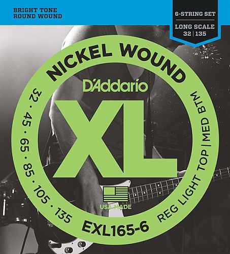 D'Addario EXL165-6 XL NICKEL WOUND   6- - 6-string Long RLTMB 32-135 D`Addario