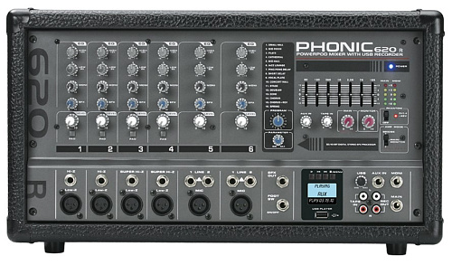 Phonic POWERPOD 620R Активный 6-и канальный микшерный пульт
