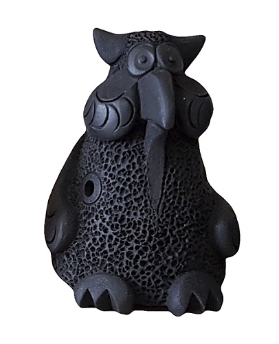 Керамика Щипановых SB05 Свистулька большая Сова, черная