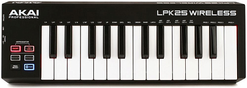 AKAI PRO LPK25 WIRELESS Портативный беспроводной USB/миди-контроллер, 25 клавиш