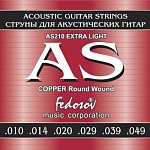 Фото:Fedosov AS210 Copper Round Wound Extra Light Комплект струн для акустической гитары, медь, 10-49