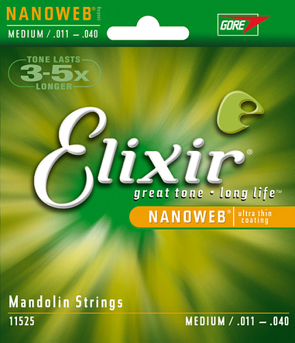 Elixir 11525 NANOWEB Комплект струн для мандолины, Medium, 11-40