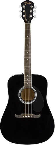 FENDER FA-125 DREADNOUGHT, BLACK WN Акустическая гитара