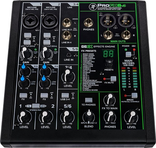 MACKIE ProFX6v3 6-канальный микшер с процессором эффектов