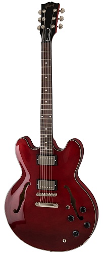 GIBSON 2019 ES-335 FIGURED SIXTIES CHERRY полуакустическая электрогитара, цвет вишневый, в комплекте кейс