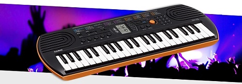 Casio SA-76 Синтезатор 44 клавиши, черный/оранжевый