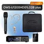 Фото:Октава OWS-U1200HD01L02B+ Одноканальная радиосистема с ручным и  поясным передатчиком, головным и петличным микрофонами, с кейсом