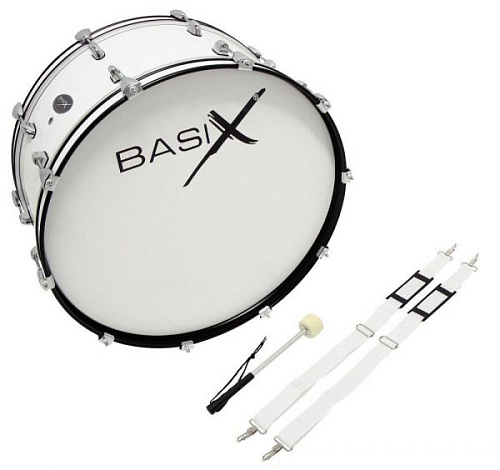 Basix Chester Street Percussion White бас барабан маршевый (24" х 12")