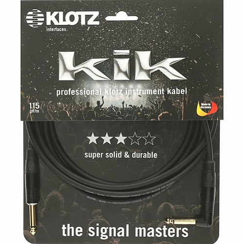 Klotz KIKKG4.5PRSW KIK Кабель инструментальный 4,5м, прямой/угловой коннекторы
