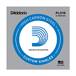 Фото:D'Addario PL016 Plain Steel Отдельная струна без обмотки, сталь, .016***