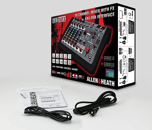 Allen&Heath ZEDi10FX Микшерный пульт, Аудио интерфейс USB 24-бит/96кГц 4 входа, 4 выхода