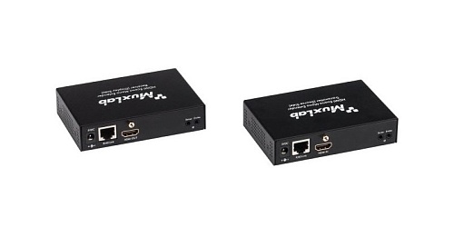 MuxLab 500451-PoE Комплект: приемник и передатчик HDMI / HDBT, управление IR, UHD-4K до 70 м с PoE
