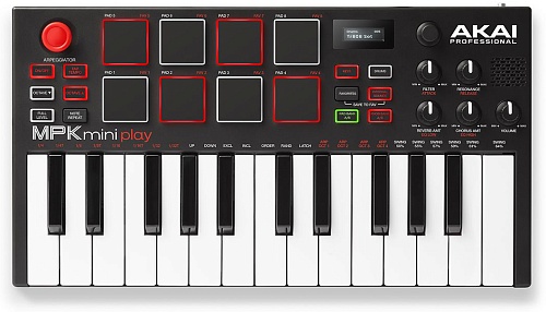 AKAI PRO MPK MINI PLAY USB Миди клавиатура, 25 клавиш, 8 пэдов