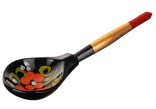 Хохлома LHL6501 Деревянная ложка полубаская, роспись "Чернушка"