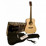 Фото:Beaumont DG80K/NA  Набор: Акустическая гитара, цветнатуральный ,чехол, подставка, струны