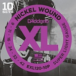 Фото:D'Addario EXL120-10P Nickel Wound Струны для электрогитары, 9-42, 10 комплектов