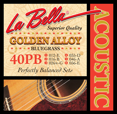 La Bella 40PB Комплект струн для акустической гитары 12-56