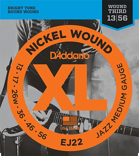 D'Addario EJ22 XL NICKEL WOUND    Jazz Medium 13-56 D`Addario