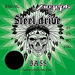 Фото:Мозеръ BSD-ML Steel Drive Комплект струн для бас-гитары, сталь, 45-100
