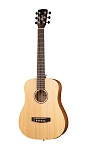 Фото:Cort Earth-Mini-E-ADK-WBAG-OP Электроакустическая гитара 3/4, цвет натуральный, с чехлом