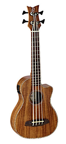 Ortega CAIMAN-BS-GB Lizard Series Укулеле бас со звукоснимателем, с ладами, с вырезом, с чехлом