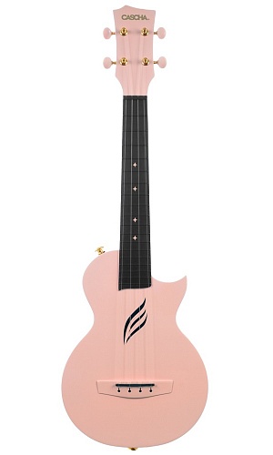 Cascha HH-2288 Carbon Fibre Укулеле концертный, с чехлом, розовый, углеволокно