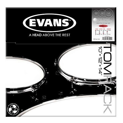 Evans ETP-EC2SCLR-F EC2 Clear Fusion      10"/12"/14"
