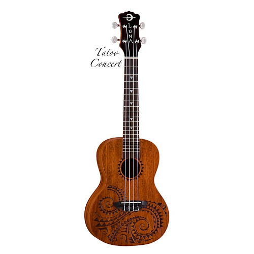 Luna UKE TC MAH   укулеле концертная, лазерная гравировка-волшебные узоры